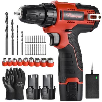 China 41 PCS Combo Kit Cordless Drill Machine 12v Battery Lithium Ion High Torque Cordless Drill for sale