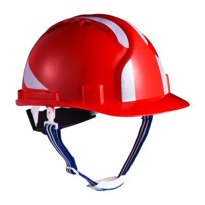 China Equipos de seguridad ligeros rojos del lugar de trabajo de los cascos de seguridad de construcción del ABS en venta