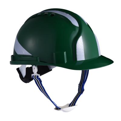China OEM de alta densidad verde de Shell del ABS del ANSI Z89.1 del casco del emplazamiento de la obra del trabajador en venta