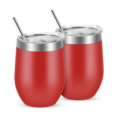 China Hot New Products Insulated 12oz Stainless Steel Wine Glass Tumbler for sale