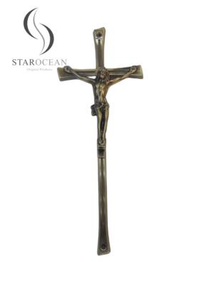 China Customizable Antique Brass Metal Funeral Cross 39*15cm SGS Certified ZJ-01 for sale