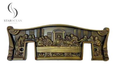 China Accesorios de ataúd de resina de bronce Diseño de la última cena placa de esquina de ataúd RSL01 en venta