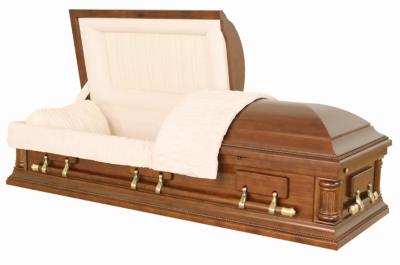 China High Gloss Wooden Caskets American Design High Durability SGS Certificated for sale