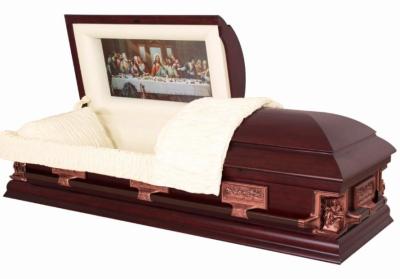 Chine Cercueils en bois SWC06 de modèle de dernier dîner dans le peuplier Materail et l'intérieur de velours à vendre