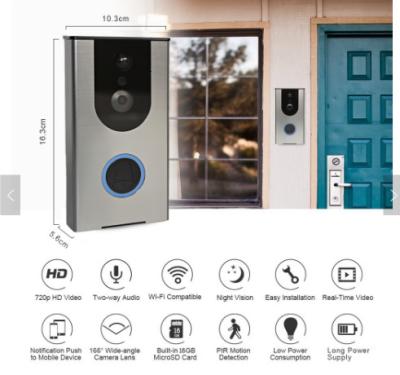 China Multifunctional clear night vision wifi camera doorbell 720P H.264  interface wifi smart doorbell family smart wifi vide for sale