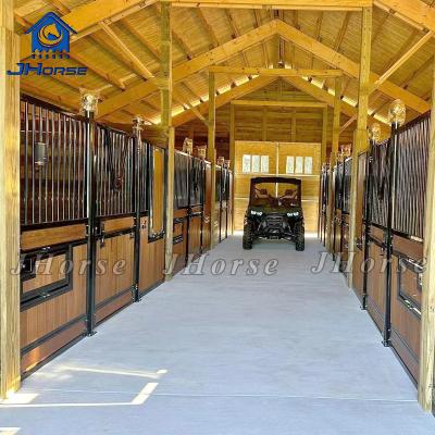 China Prefab Popular Type Horse Stable Horse Stall Fronts Horse Barns with Hinged Door for sale