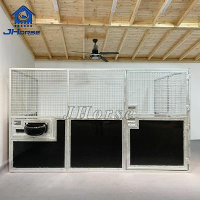 China Temporary hot dip galvanized horse stall box equine steel doors horse stable with hdpe for horse racing resting for sale