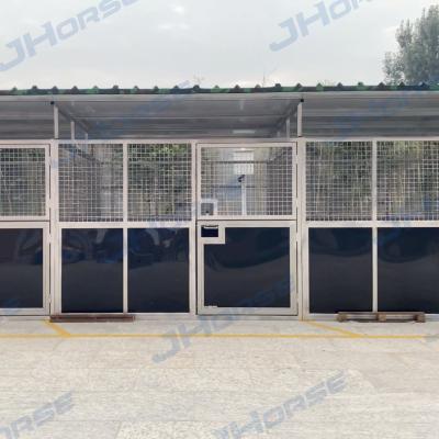 China White HDPE Panel Door Portable Outdoor Stable Horse Stalls with Optional Big Tent Roof for sale