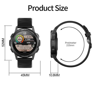 China IP68 Waterproof GPS Tracking Smartwatch AMOLED Round Screen Heart Monitor Wristwatch for sale