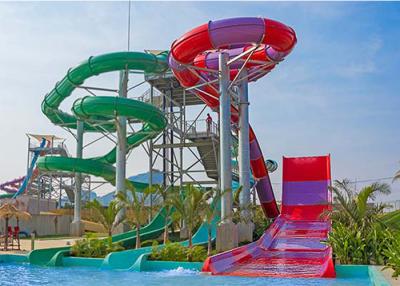 China Boomerang Fiberglass Water Slide Giant Aqua Park Equipment FRP 12m Height for sale