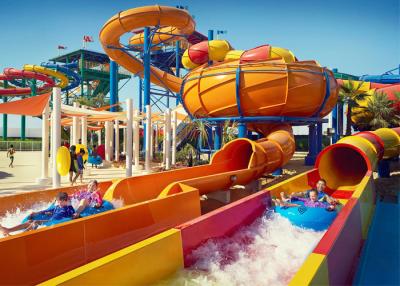 China Large Water Theme Park Equipment Fiberglass Slide Galvanized Carbon Steel Columns for sale