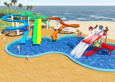 China Swimming Pool Water Park Design / Constrction , Holiday Resort Water Slide Design for sale