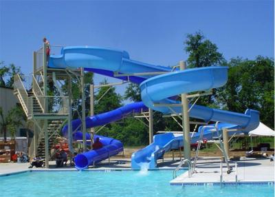 China Fiberglass Spiral Water Slide , Hotle Water Playground Classic Water Slides for sale