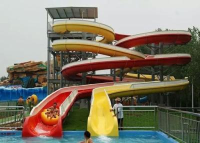 China Mix Color Commercial Spiral Swimming Pool Slide For Holiday Resort for sale
