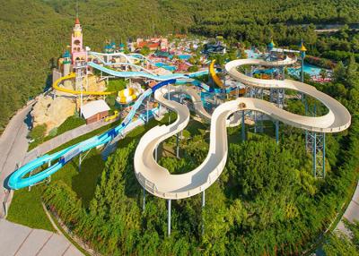China Safety Fiberglass Spiral Theme Park Water Slide For Entertainment Experience for sale