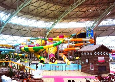 China Anti Fade Commercial Spiral Water Slide For Indoor Resort Fiberglass Slide Rides for sale