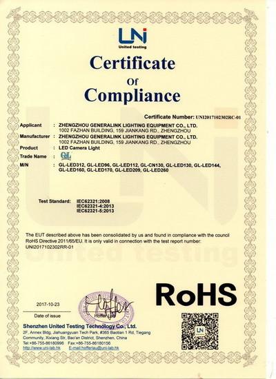 RoHS - Zhengzhou Generalink Lighting Equipment Co., Ltd.