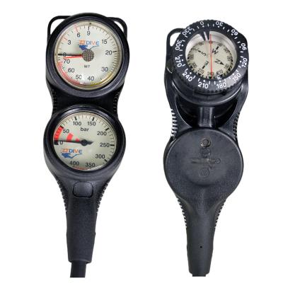 China Shockproof Case Scuba Diving Gauges , Scuba Pressure And Depth Gauge With Compass for sale