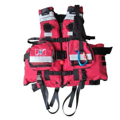 China ZTDIVE Water Rescue Life Jacket Wearable Thickened Red Color for sale