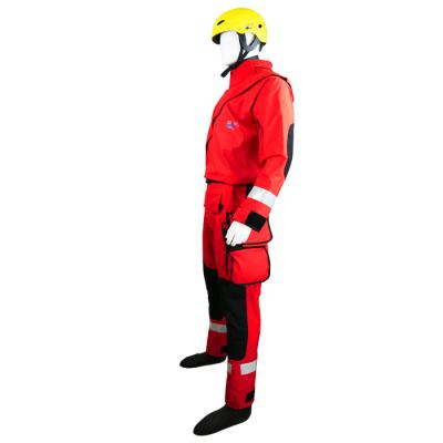 China Antiwear Swift Water Rescue Dry Suit Velcro Design Three Layers for sale