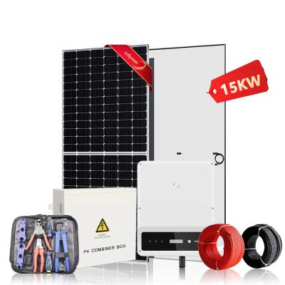 China MPPT On Grid Solar System Home Power Energy Storage Ground Mounting 15KW for sale