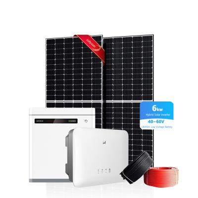 China MPPT Solar Energy Storage System 5KW 6KW 10KW With Hybrid Solar Inverter for sale