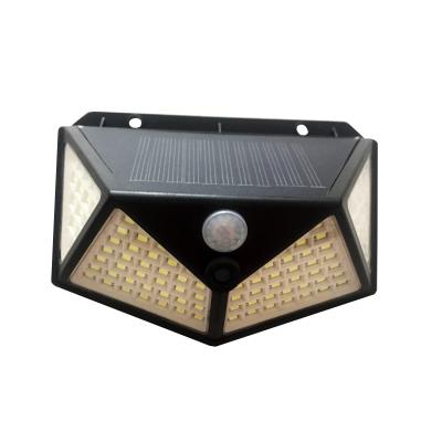 China 100 LED PIR Motion Sensor Flood Light Black Plastic Solar Powered PIR Security Light for sale