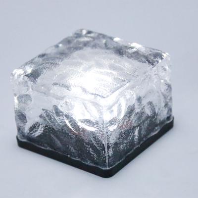 China Anti Rust Solar Power LED Garden Lights frosted Solar Glass Brick Lights 2V 80mA for sale