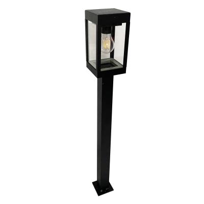 China Pathway Solar Powered Bollard Lights with Black Finished Square Lamp Post for sale