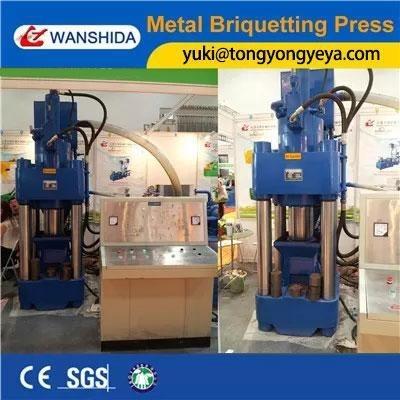 China Prensa de briquetas de aserrín hidráulica de 30kW de prensa de briquetas de metal de 500 toneladas en venta