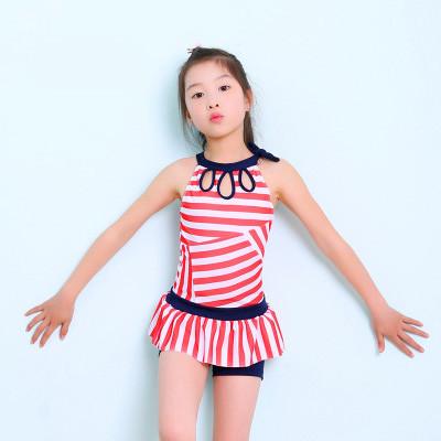 China 2019 Popular Stripe  Split Skirt Swimming Suit for sale