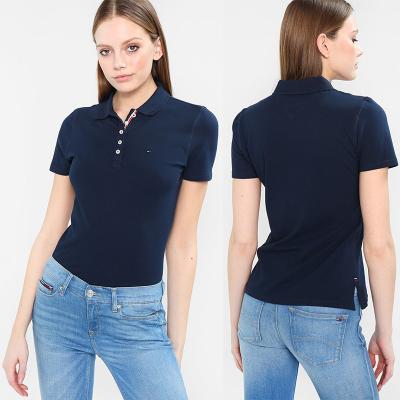 China Wholesale Summer Fashion Polo shirt Women Clothing Tops With Button for sale