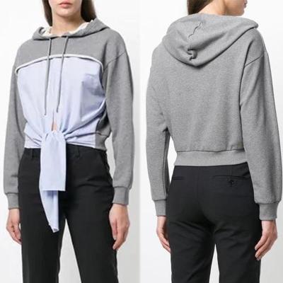 China Custom Tie Front Hoodies Sweatshirts For Women for sale