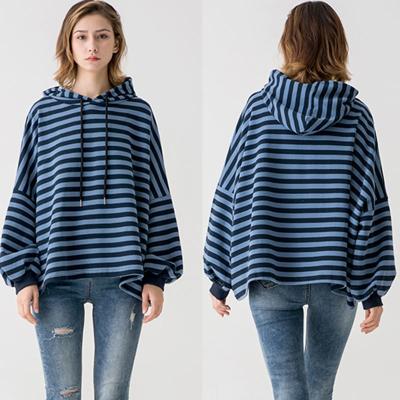 China Women Boutique Clothes Custom Stripe Hoodies  Sweatshirts for sale
