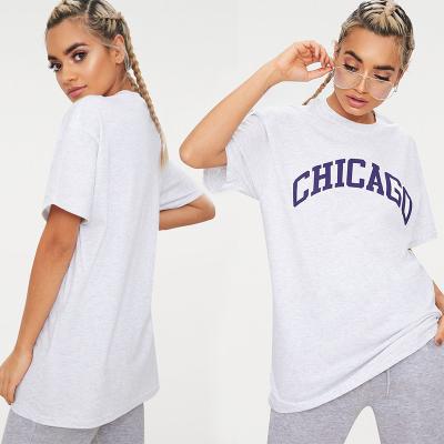China Chicago plus size women T  shirt grey for sale