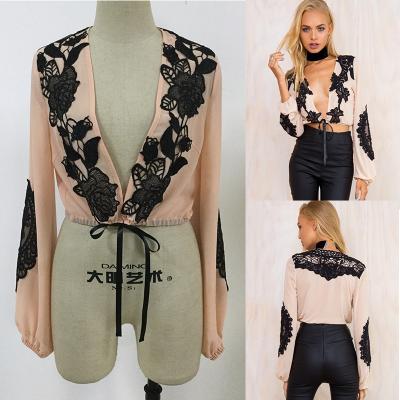 China New fashion women tops puffed long sleeve ladies blouse designs for sale