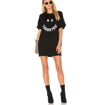 China Latest Designs Black Short Sleeve Casual T-shirt Dress for Women for sale
