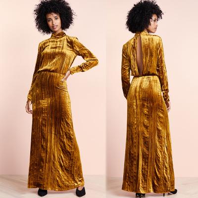 China Clothing Fashion Women Maxi Velvet Dress Casual for sale