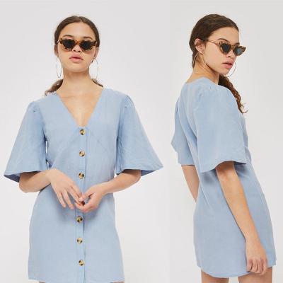 China High Quality Wholesale Breathable Soft Loose Casual Shirt Dress Cotton for sale