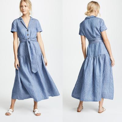 China Fabricante de roupa Striped Maxi Dresses For Women Summer 00 à venda