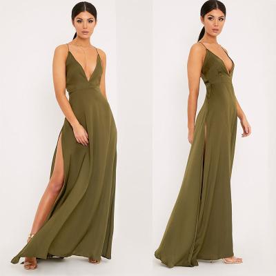 China New arrival khaki sexy women chic party dress for sale