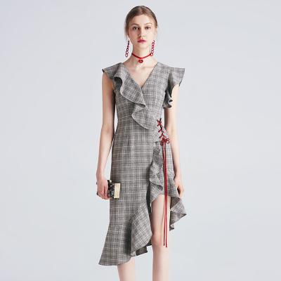 China 2018 New Fashion Lady Grey Dress for sale