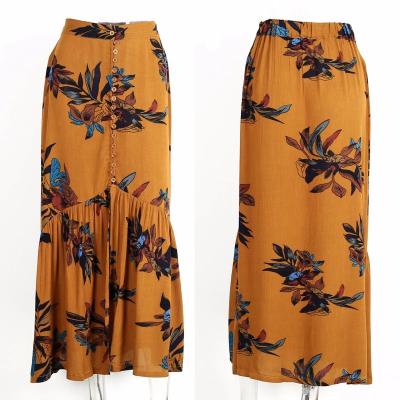 China 2018 New design high waisted print long skirts for sale