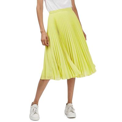 China women clothing midi skirt long chiffon pleated maxi skirt for sale