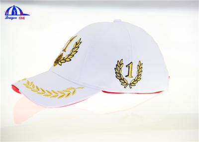 China 100% Polyster PU Woven Racing Baseball Caps With Gold Thread Embroidery for sale