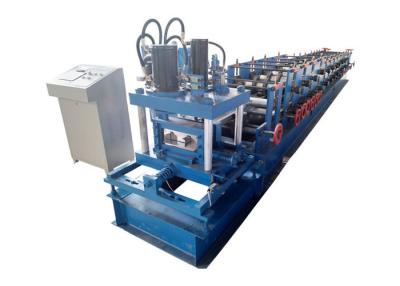China Blue Color Purlin Roll Forming Machine Yield Strength 235Mpa With 14 Steps Rollers for sale
