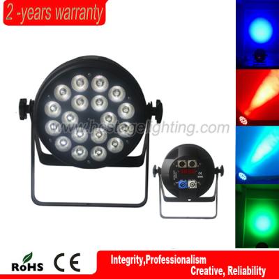 China pro stage light powercon in/out 32bit dimming 18*10w rgbw 4in1 led flat par for sale