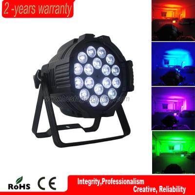 China Indoor led dmx 32bit dimming aluminum housing dj 18*10w 4in1 rgbw par light for sale