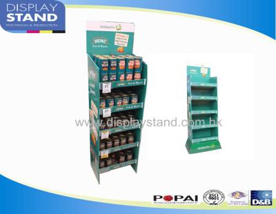 China Heinz Food Retailing Cardboard Floor Displays for Supermarket , Green for sale
