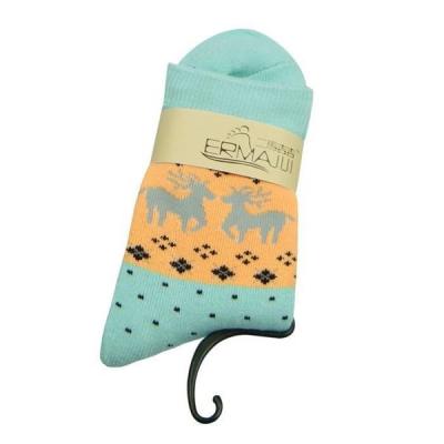 China High quality christmas deer patterned design cotton dress socks for women for sale